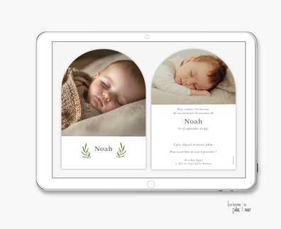 faire-part naissance garçon numérique-faire part électronique-faire part numérique-imprimable-pdf numérique-faire part connecté-faire-part à envoyer par sms-mms-par mail-réseaux sociaux-whatsapp-facebook- arche -sauge-photo
