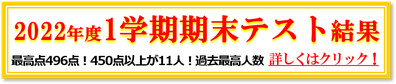 2022年1学期期末テスト結果