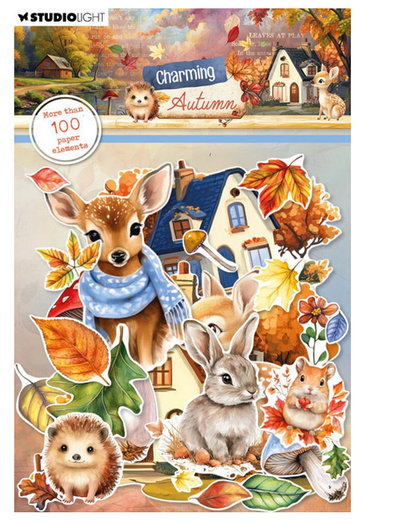 Studio Light – Embellishments – Charming Autumn Paper Elements Leaves, Animals & Houses - SL-CA-PE28