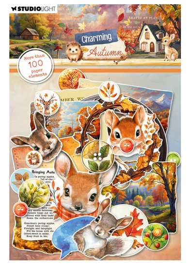 Studio Light – Embellishments – Charming Autumn Paper Elements Labels, Images & Animal Heads - SL-CA-PE29