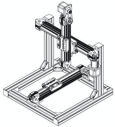 Cartesian XYZ stage, linear guide system XZY, XYZ stage