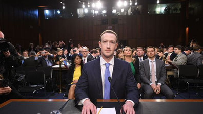 Mark Zuckerberg devant le Congrès américain le 9 avril 2018
