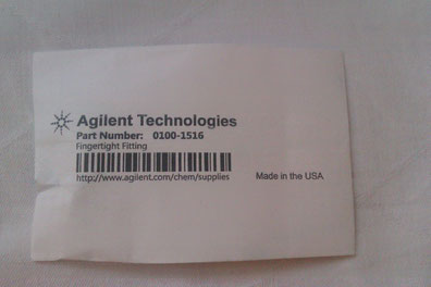 Agilent Technologies Fingertight Fitting Part Part No: 0100-1516