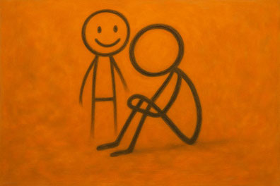 Ein symbolisiertes kleines Kind, das ein wenig nachdenklich schaut und eines, das lächelt. In der Schematherapie wird das innere Kind geheilt. Auch mithilfe von Psychotherapie in Gladbeck und Kirchhellen.