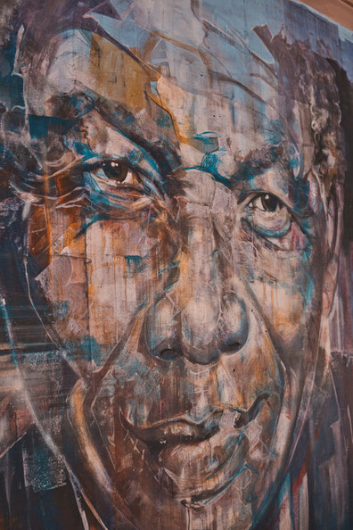 Wandportrait von Nelson Mandela In Kapstadt