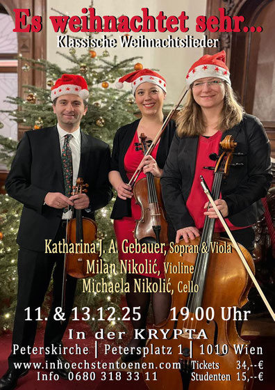 Es weihnachtet sehr....Klassische Weihnachstlieder - Katharina Gebauer & Nikolic & Nikolic  in der KRYPTA