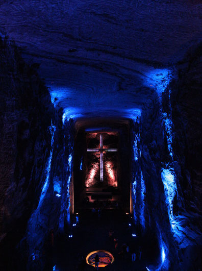 The catedral is built in a salt mine.