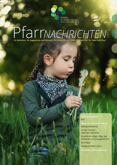 Titelseite der Pfarrnachrichten für den Monat April 2023