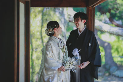 和装前撮りを撮影するお2人
