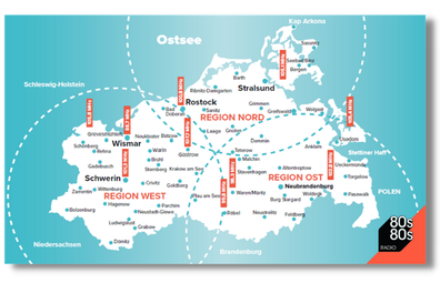 Sendegebiet von Antenne MV