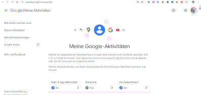Scan Google Meine Aktivitäten
