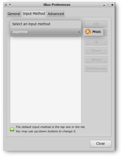 iBus Preferences mozc選択