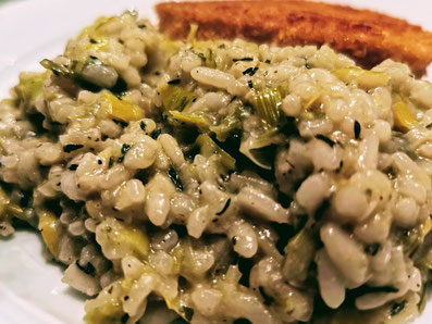 Risotto prei met vegan burger