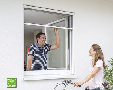 Fliegen-Rollo für Fenster, Neher-Insektenschutzrollo, Insektenschutz Fachhandel in Langenselbold