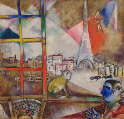 Marc Chagall (20ème siècle), Paris à travers ma fenêtre.. 