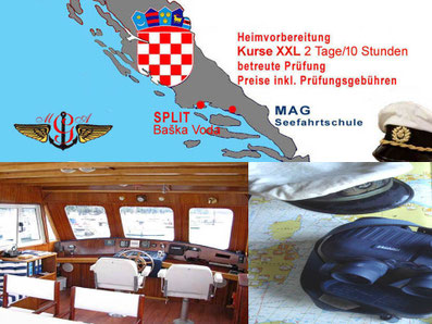 Küstenpatent Boat Skipper B - XXL Commercial Kurse in Baska Voda & Prüfung Hafenamt Split