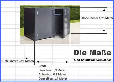 Mülltonnen-Box Abmessungen