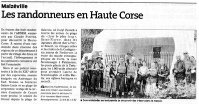 Article ER du 17 mai 2013 Séjour randonnée en Corse