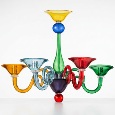 lampadario Murano moderno Celine multicolore vivace