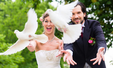 Tauben steigen lassen - Fotos Hochzeit Rietberg