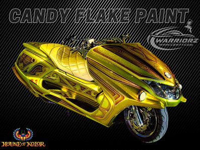 カスタムペイントバイク、ビックスクーターヤマハマグザムキャンディー・フレーク塗装の画像