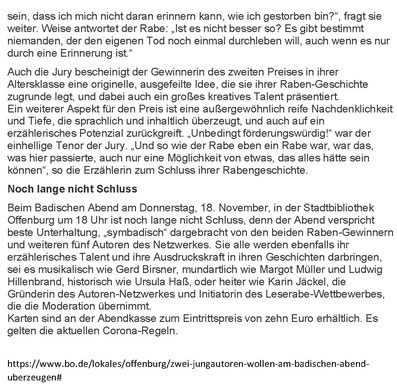 Mittelbadische Presse Offenburg  17.11.2021