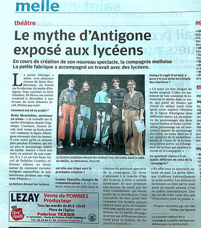 Scan d'un article de presse paru dans La Nouvelle République