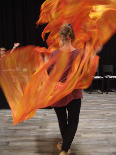 Flexible Silk Flag that looks like Fire