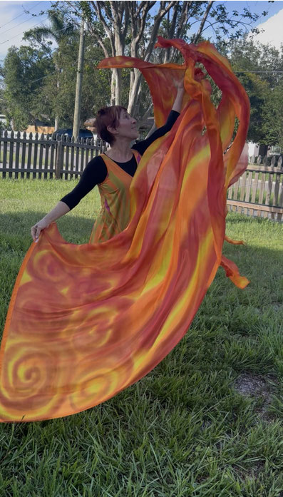 Flexible Silk Flags that look like Fire