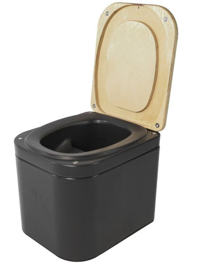 Trelino Origin M Trenntoilette mit beigem Deckel vor transparentem Hintergrund