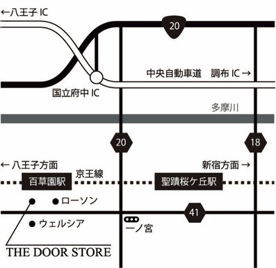 サイズオーダードアストア　ショールームまでの地図