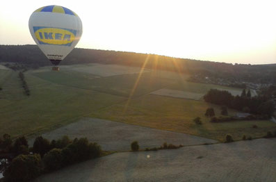 Ballonfahrt über dem Taunus, Deutschland