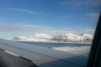 Sekunden vor der Landung auf Spitzbergen, Norwegen