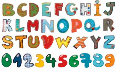 Buchstaben- und Zahlenapplikationen