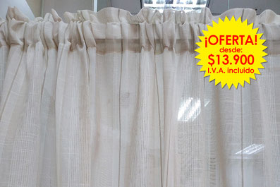 Set cortina velo algodón listado pasatubo en oferta en Santiago de Chile