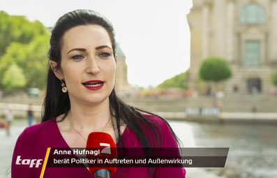 Bei Pro7 taff als Expertin zur Bildsprache während der Bundestagswahl