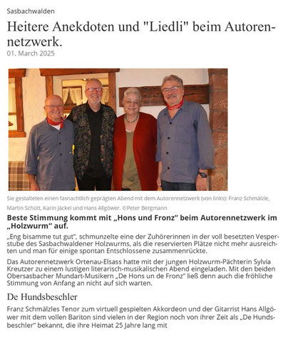 Mittelbadische Presse ARZ Achern 2.3.2025 S.1