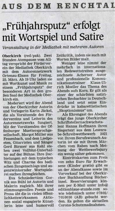 Mittelbadische Presse, ARZ, 22. März 2022