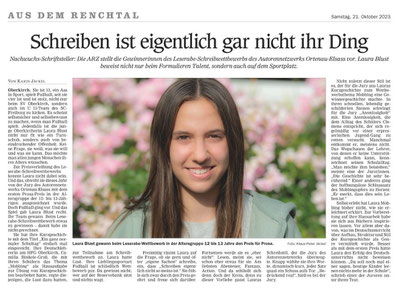 Mittelbadische Presse Achern-Rench-Zeitung, 21.10.2023