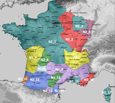 Carte deuxième multiplex France métropolitaine M2