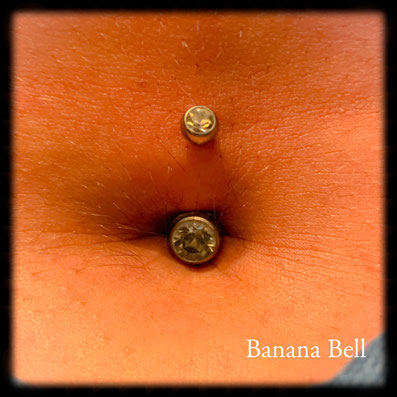 Piercing Nombril Banane Double Strass