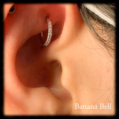 Anneau strass piercing rook