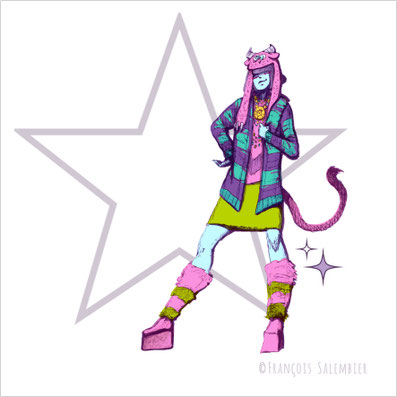 characterday - dessin du jour - harajuku fashionista - character - charadesign 