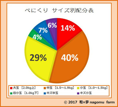 べにくり【2017】 サイズ分布表  和×夢 nagomu farm