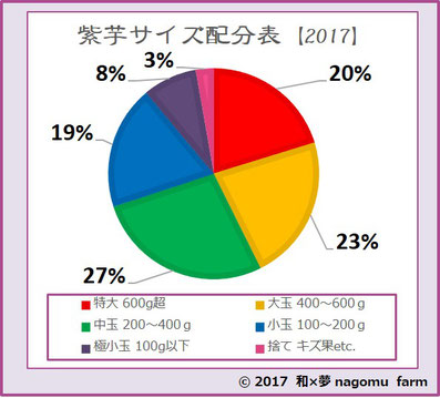 紫芋【2017】 サイズ分布表  和×夢 nagomu farm