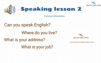 Speaking lesson 2 - Personal information