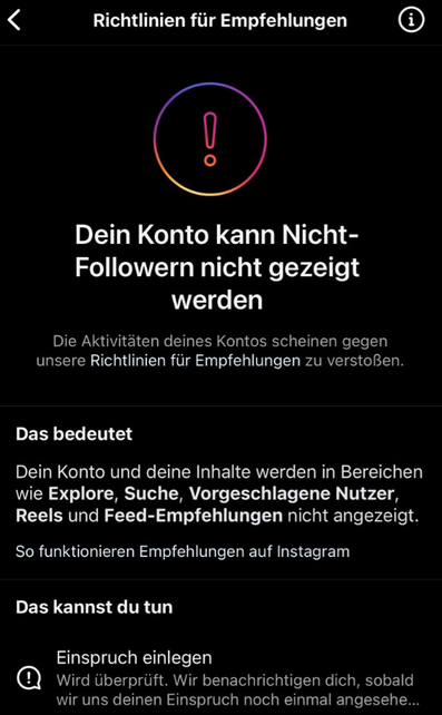 Dein Konto kann Nicht- Followern nicht gezeigt werden