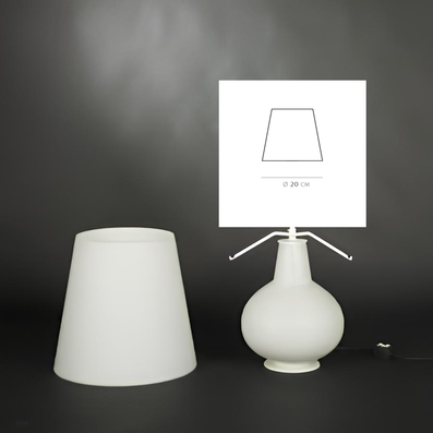Cono paralume di ricambio 1853P in vetro di Murano bianco satinato lavorato a mano per lampada di design Fontana