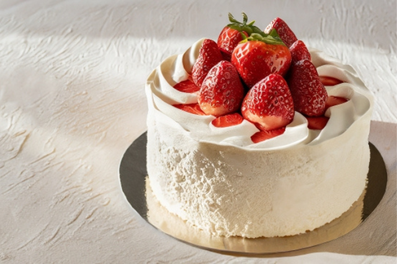いちごと生クリームのケーキ。