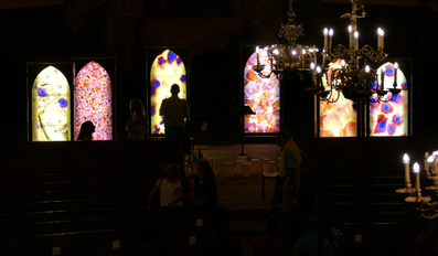 #SylvieLander-vitraux-Nuit de Lumiere-Eglise Saint-Thomas / Strasbourg